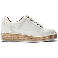 Moda In Pelle Corie White Porvair Espadrile Wedge Lace Up Trainer