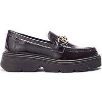 Moda In Pelle Eisa Dark Brown Leather Chunky Loafer With Detailed Apron Trim