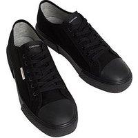 Calvin Klein Vulcanised Canvas Lace Up Trainers - Black