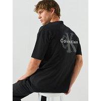 Calvin Klein Jeans Oversized Back Print Monologo T-Shirt - Black
