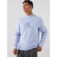 Calvin Klein Jeans Terry Monologo Sweatshirt - Light Blue