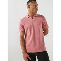 Calvin Klein Jeans Open Collar Casual Pique Polo Shirt - Red