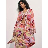 River Island Swirl Print Cover Up - Orange