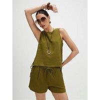 River Island Linen Co-Ord Shorts - Green