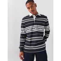 Tommy Jeans Relaxed Fit Stripe Rugby Polo - Navy