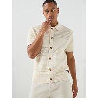 Tommy Jeans Crochet Knitted Short Sleeve Shirt - Off White
