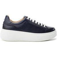 Moda In Pelle Cherrie Black Leather Slab Sole Trainer