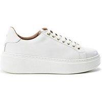 Moda In Pelle Cherrie White Leather Slab Sole Trainer