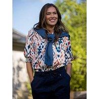 Brakeburn Yuki Abstract Print Half Sleeve Blouse - Multi