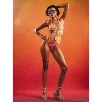 River Island Terry De Havilland Swirl Glitter Swimsuit - Orange