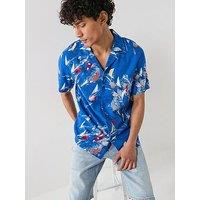 Tommy Jeans Boat Printed Slub Short Sleeve Shirt - Blue