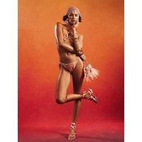 River Island Terry De Havilland Swirl Glitter Bikini Top - Orange