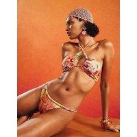 River Island Terry De Havilland Swirl Print Bikini Briefs - Orange