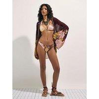River Island Terry De Havilland Orchid Print Bikini Brief - Brown