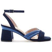 Moda In Pelle Madelia Navy Alcantara Block Heel Strappy Sandal