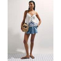 River Island White Embroidered Cami - White