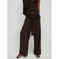 River Island Tie Waist Co-Ord Trouser - Brown