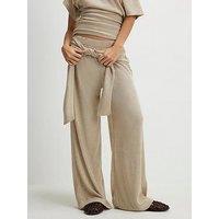 River Island Tie Waist Trouser - Beige