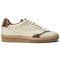 Moda In Pelle Baibe Off White Leather Multi Panel Trainer On Espadrille Sole Unit