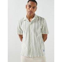 Tommy Jeans Club Textured Short Sleeve Shirt - Light Green