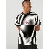 Calvin Klein Jeans Stripe Monologo T-Shirt - Black