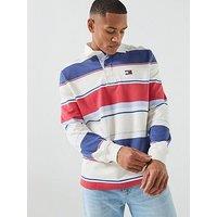 Tommy Jeans Relaxed Fit Stripe Rugby Polo Shirt