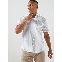 Calvin Klein Jeans Short Sleeve Stripe Oxford Classic Shirt - White
