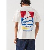 Tommy Jeans Relaxed Fit Back Graphic Sailboat T-Shirt - White