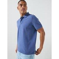 Tommy Jeans Reg Classic Flag Washed Polo - Blue