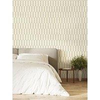 The Very Collection Rectangle Checker- Natural Wallpaper