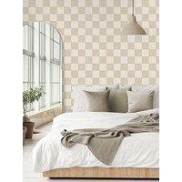 The Very Collection Checker Square- Natural Wallpaper