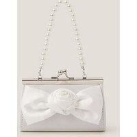 Monsoon Girls Mini Bridesmaid Rose Bow Bag - Light Cream