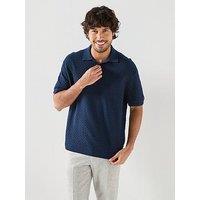 Tommy Hilfiger Washed Structured Polo Shirt - Carbon Navy