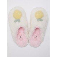 Boux Avenue Boux Avenue Lemon Mule Slippers - Ivory Mix