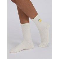 Boux Avenue Lemon Cosy Sock - Ivory Mix