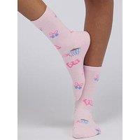 Boux Avenue Breakfast Print Cosy Sock - Pink Mix