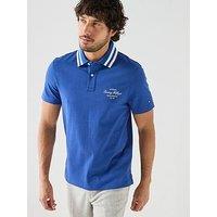 Tommy Hilfiger Left Chest Logo Tipped Polo Shirt - Blue