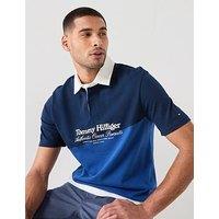 Tommy Hilfiger Graphic Colour Block Polo Shirt - Navy