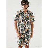 Tommy Hilfiger Floral Print Short Sleeve Shirt - Navy/Multi