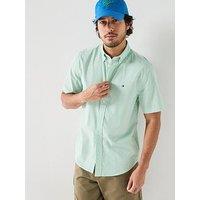 Tommy Hilfiger Striped Poplin Short Sleeve Shirt - Green