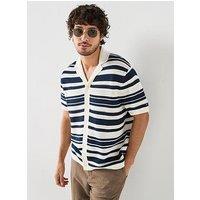 Tommy Hilfiger Breton Stripe Knitted Shirt - Blue