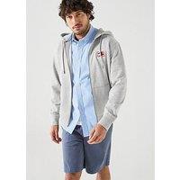 Tommy Hilfiger Americana Flag Logo Zip Through Hoodie - Light Grey