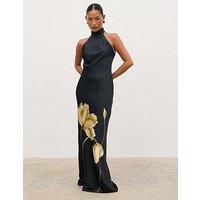 Pretty Lavish Kiara Halterneck Maxi Dress - Largescale Poppy