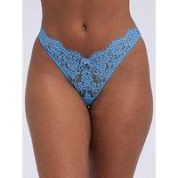 Boux Avenue Maeva Lace Thong - Cornflower
