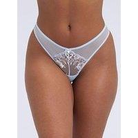 Boux Avenue Opal Embroidered Thong - Powder Blue