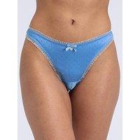 Boux Avenue Lark Satin Thong - Cornflower