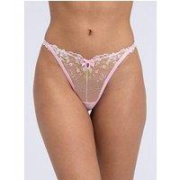 Boux Avenue Nyra Embroidered Thong - Pink