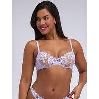 Boux Avenue Posie Embroidered Balconette Bra - Lavender