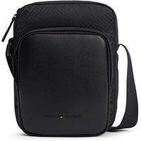 Tommy Hilfiger Nylon Jacquard Mini Reporter Bag - Black