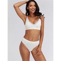 Boux Avenue Heart Lace Seamless Thong - Ivory Mix
